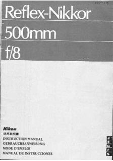 Nikon 500/8 manual. Camera Instructions.